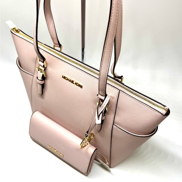 Michael Kors Charlotte Large Top-Zip Tote Bag & Matching Trifold Wallet - Picture 8 of 12